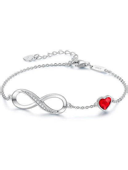 Adjustable Infinity Heart Symbol Charm Link Bracelet