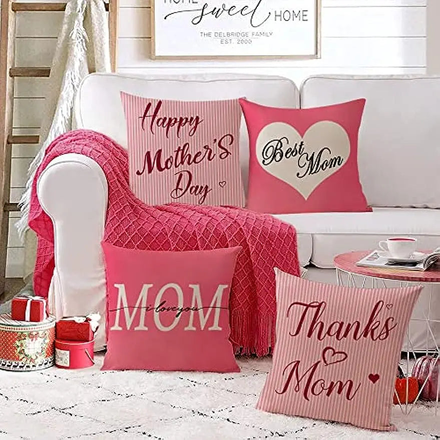 Linen square Happy Mother's Day pillowcase pillowcase I love mom cushion cover sofa pillowcase home décor gift