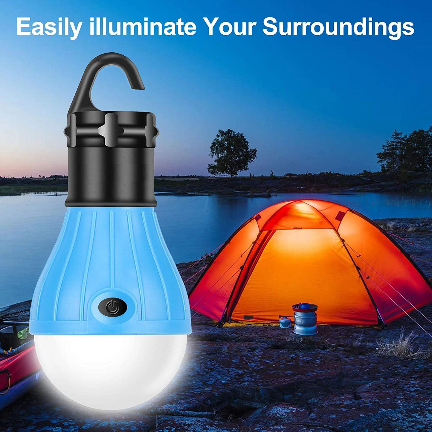 Mini LED Bulb Portable Camping Tent Light Hook Night Market Lamp Waterproof Repair Emegency Lantern Outdoor AAA Hanging Bulb