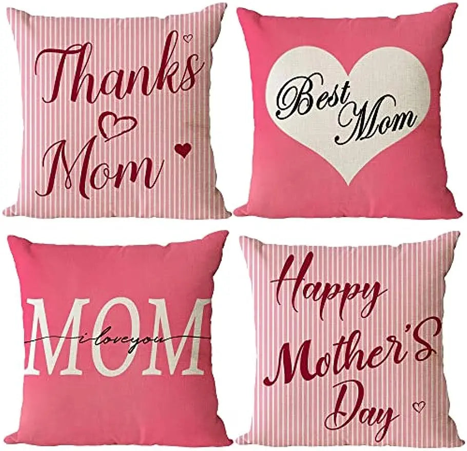 Linen square Happy Mother's Day pillowcase pillowcase I love mom cushion cover sofa pillowcase home décor gift