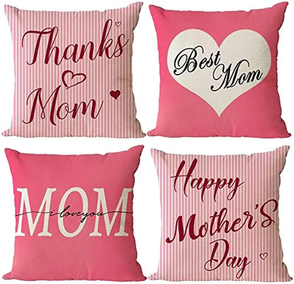 Linen square Happy Mother's Day pillowcase pillowcase I love mom cushion cover sofa pillowcase home décor gift