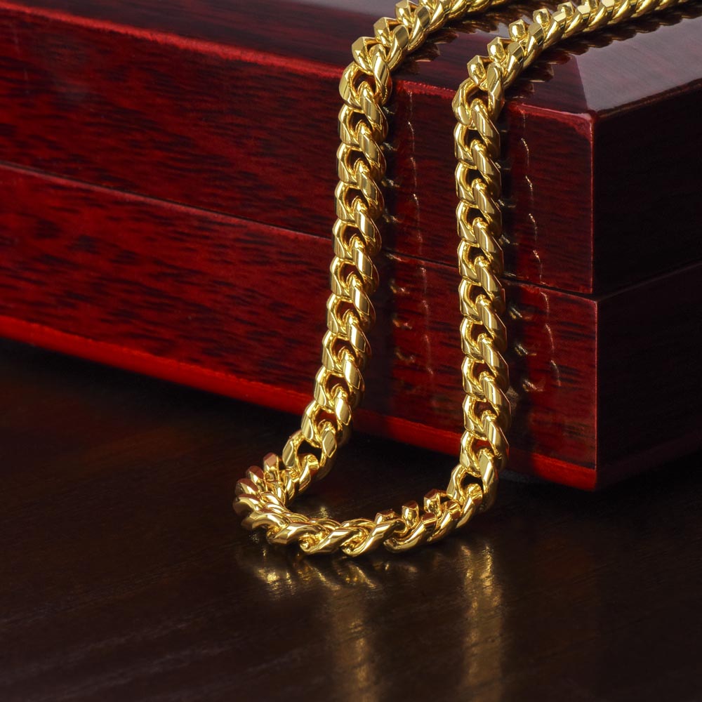 To My Wonderful Husband | I Promise to Love You for The Rest of My Life | Men's Cubin Link Chain