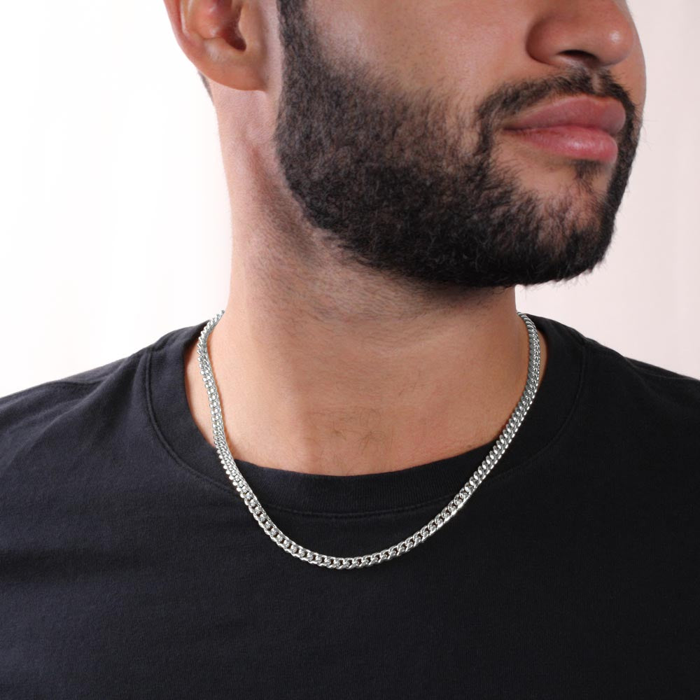 To My Man | I'd Say Yes to You Again | Men's Cubin Link Chain Necklace