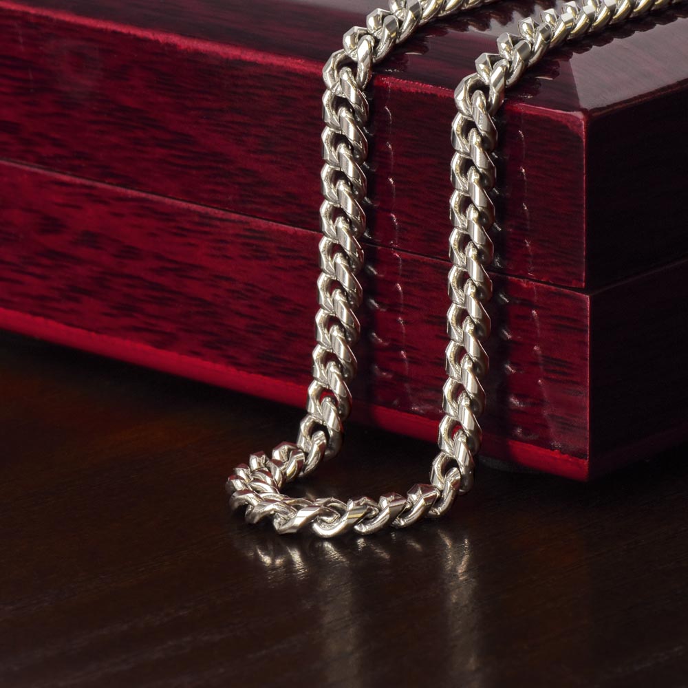 To My Wonderful Husband | I Promise to Love You for The Rest of My Life | Men's Cubin Link Chain