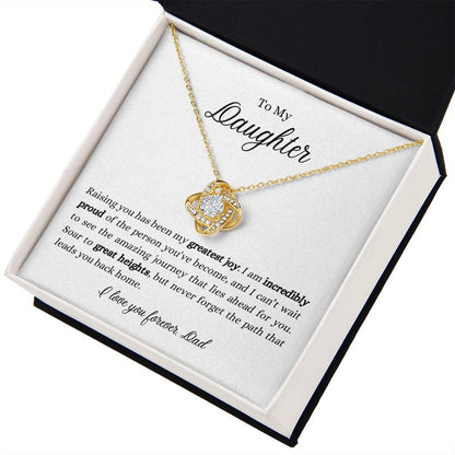 To My Daughter | I'm Incredibly Proud of The Person You've Become | Love knot Necklace