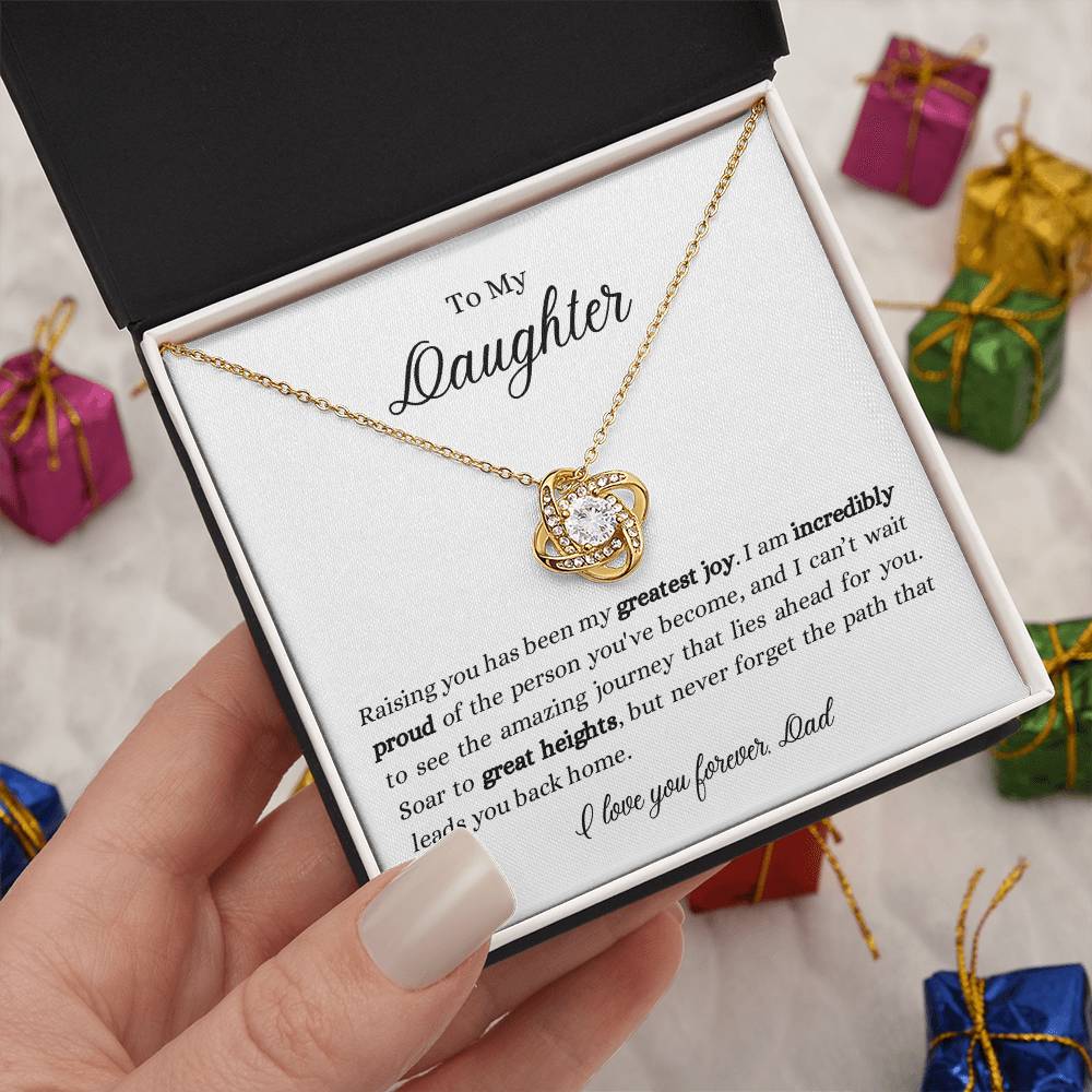 To My Daughter | I'm Incredibly Proud of The Person You've Become | Love knot Necklace