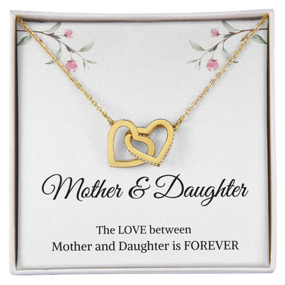 Mother & Daughter | The Love Between Mother & Daughter is Forever | Interlocking Hearts Necklace