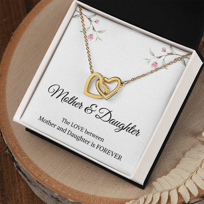 Mother & Daughter | The Love Between Mother & Daughter is Forever | Interlocking Hearts Necklace