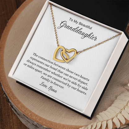 To My Beautiful Granddaughter | We Are Connected by Our Hearts | Interlocking Hearts Necklace | A Gift to Show Your Love