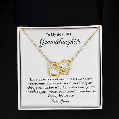 To My Beautiful Granddaughter | We Are Connected by Our Hearts | Interlocking Hearts Necklace | A Gift to Show Your Love