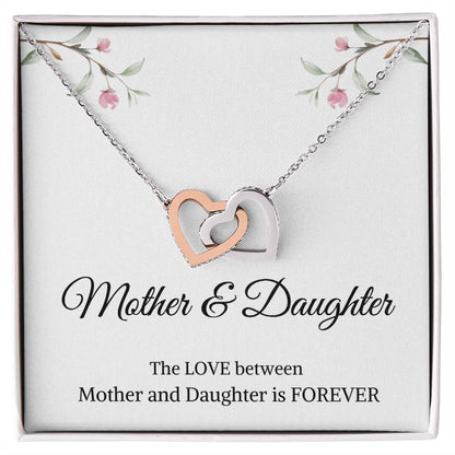 Mother & Daughter | The Love Between Mother & Daughter is Forever | Interlocking Hearts Necklace