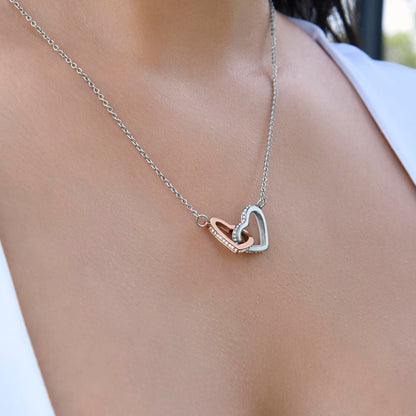 To My Sweet Granddaughter | We Are Connected by Our Hearts | Interlocking Hearts Necklace