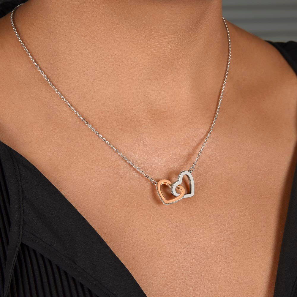 To My Sweet Granddaughter | We Are Connected by Our Hearts | Interlocking Hearts Necklace