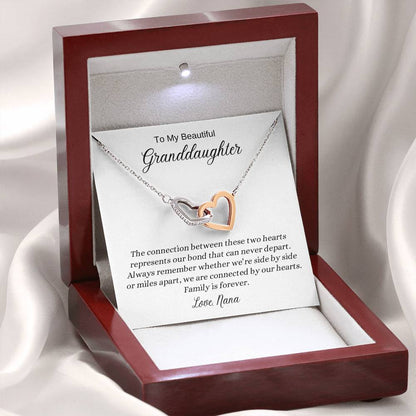 To My Beautiful Granddaughter | We Are Connected by Our Hearts | Interlocking Hearts Necklace | A Gift to Show Your Love