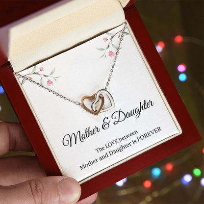 Mother & Daughter | The Love Between Mother & Daughter is Forever | Interlocking Hearts Necklace