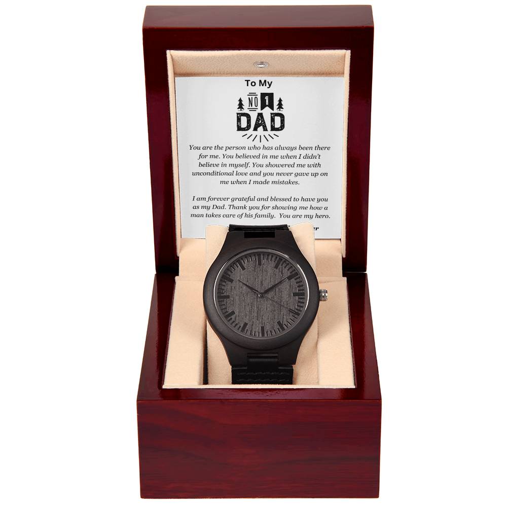 To Dad | Men's Stylish Wooden Watch with Leather Band | A Gift to Show Dad How Much You Love Him