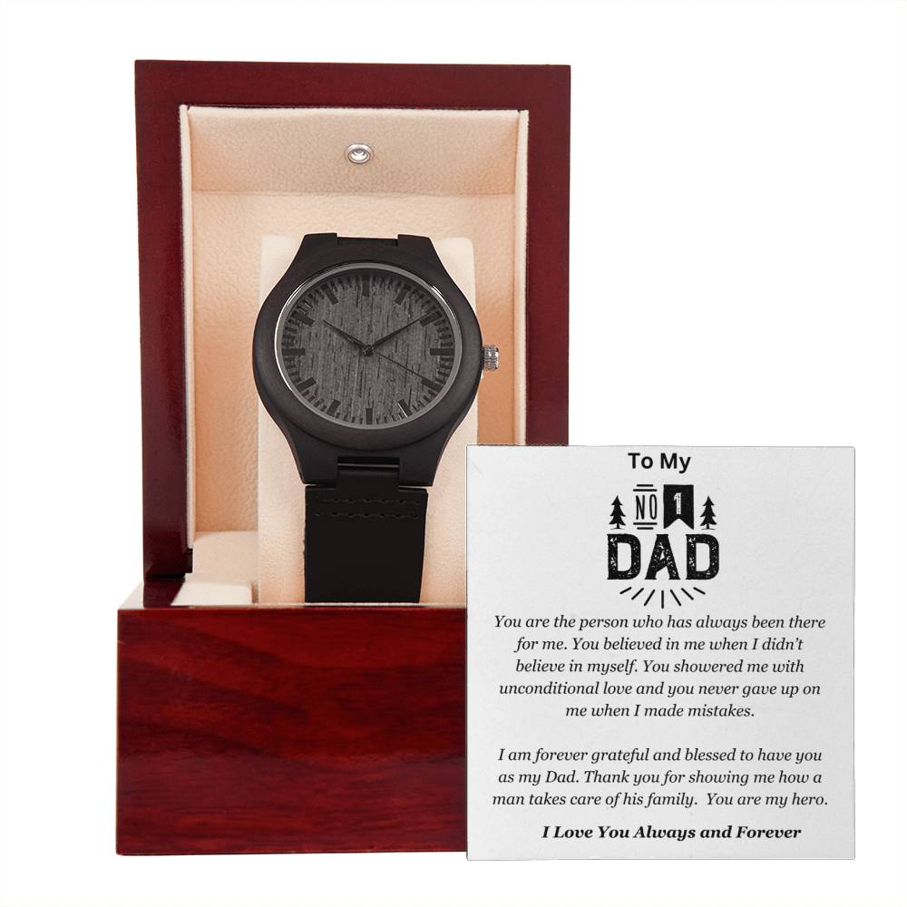 To Dad | Men's Stylish Wooden Watch with Leather Band | A Gift to Show Dad How Much You Love Him