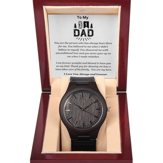 To Dad | Men's Stylish Wooden Watch with Leather Band | A Gift to Show Dad How Much You Love Him