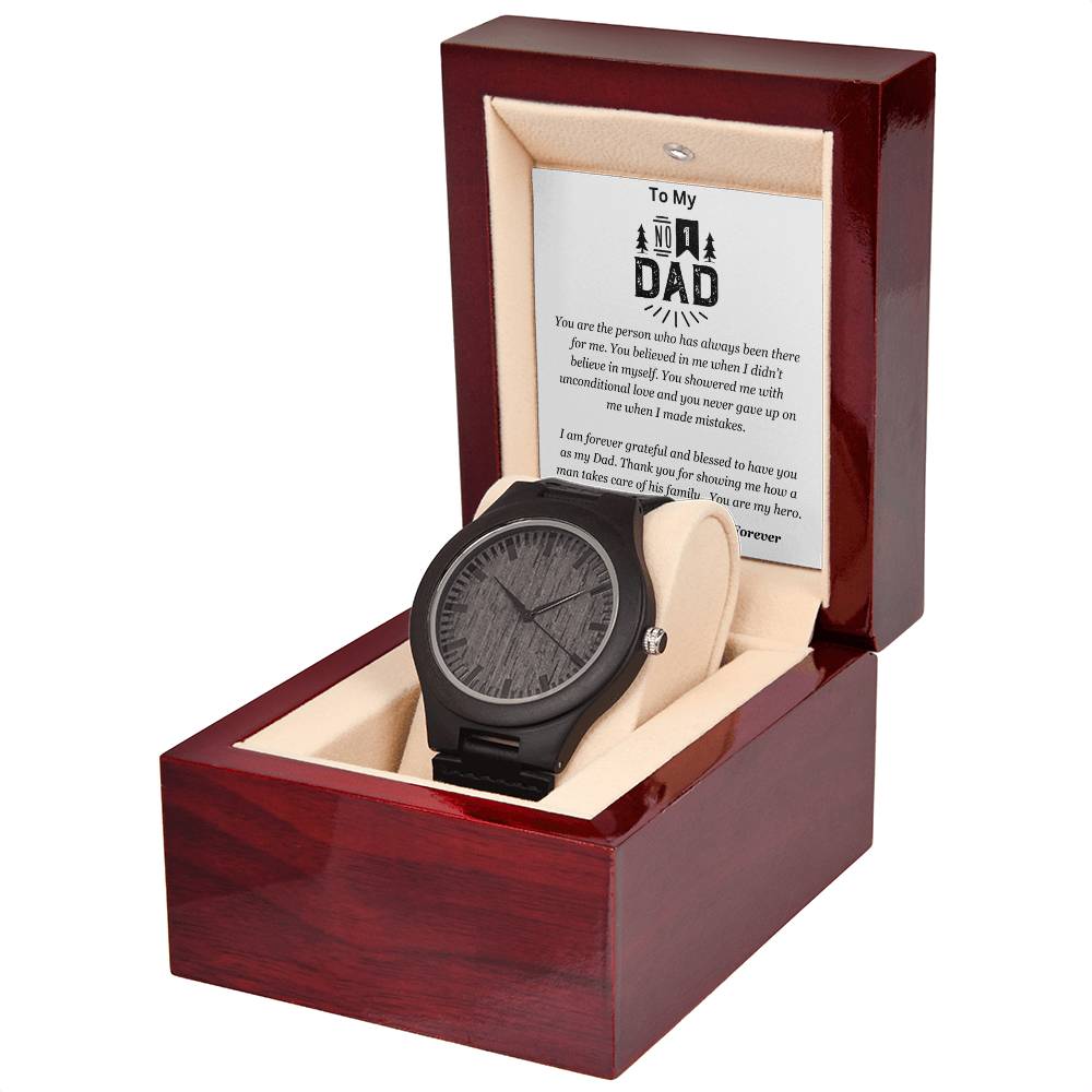 To Dad | Men's Stylish Wooden Watch with Leather Band | A Gift to Show Dad How Much You Love Him