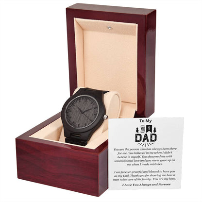 To Dad | Men's Stylish Wooden Watch with Leather Band | A Gift to Show Dad How Much You Love Him