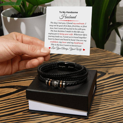 My Handsome Husband | Men's Love You Forever Bracelet