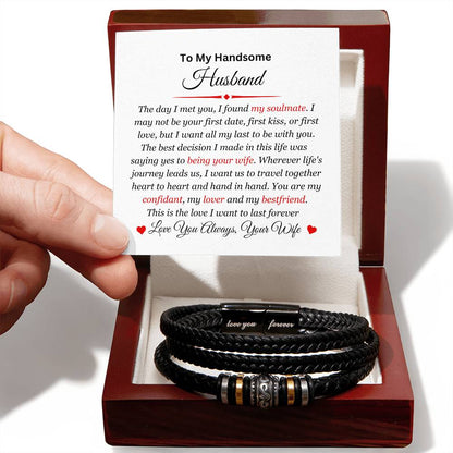 My Handsome Husband | Men's Love You Forever Bracelet