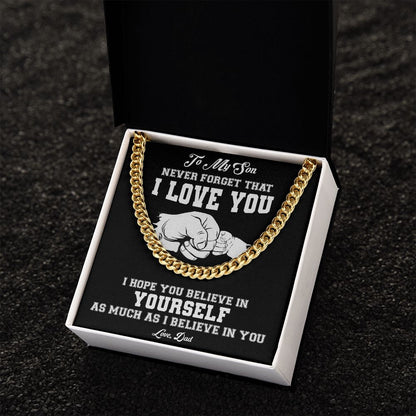 My Son | Never Forget I Love You - Cuban Link Chain