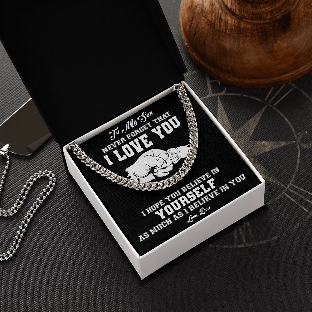 My Son | Never Forget I Love You - Cuban Link Chain