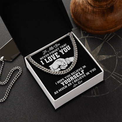 My Son | Never Forget I Love You - Cuban Link Chain