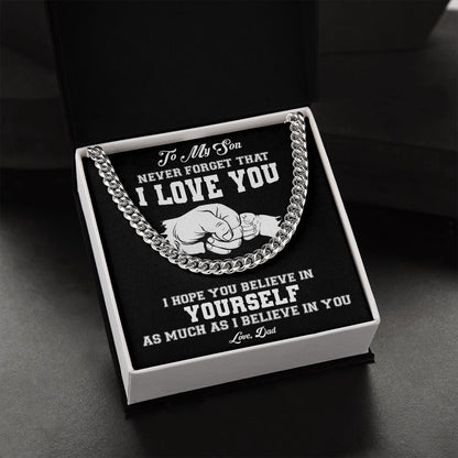 My Son | Never Forget I Love You - Cuban Link Chain
