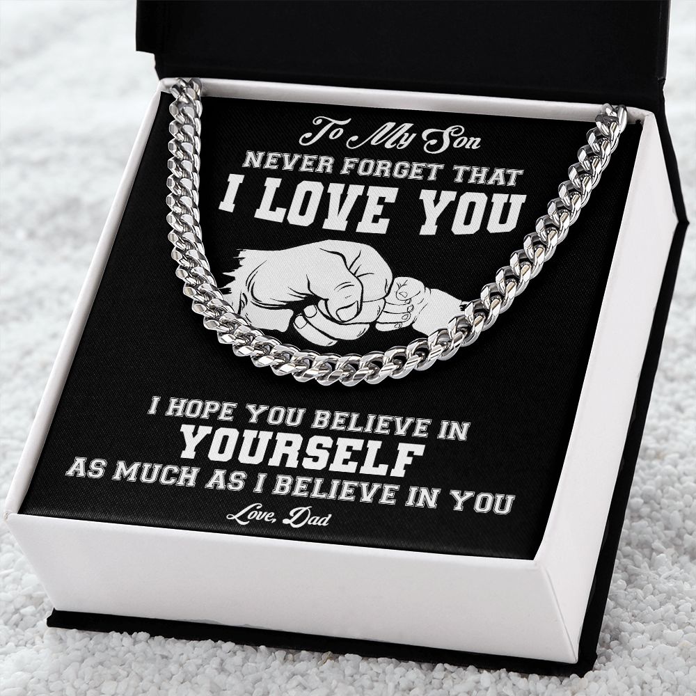 My Son | Never Forget I Love You - Cuban Link Chain