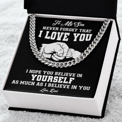 My Son | Never Forget I Love You - Cuban Link Chain