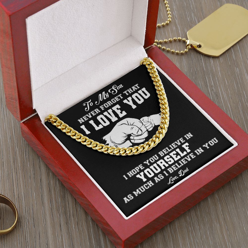 My Son | Never Forget I Love You - Cuban Link Chain