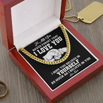 My Son | Never Forget I Love You - Cuban Link Chain