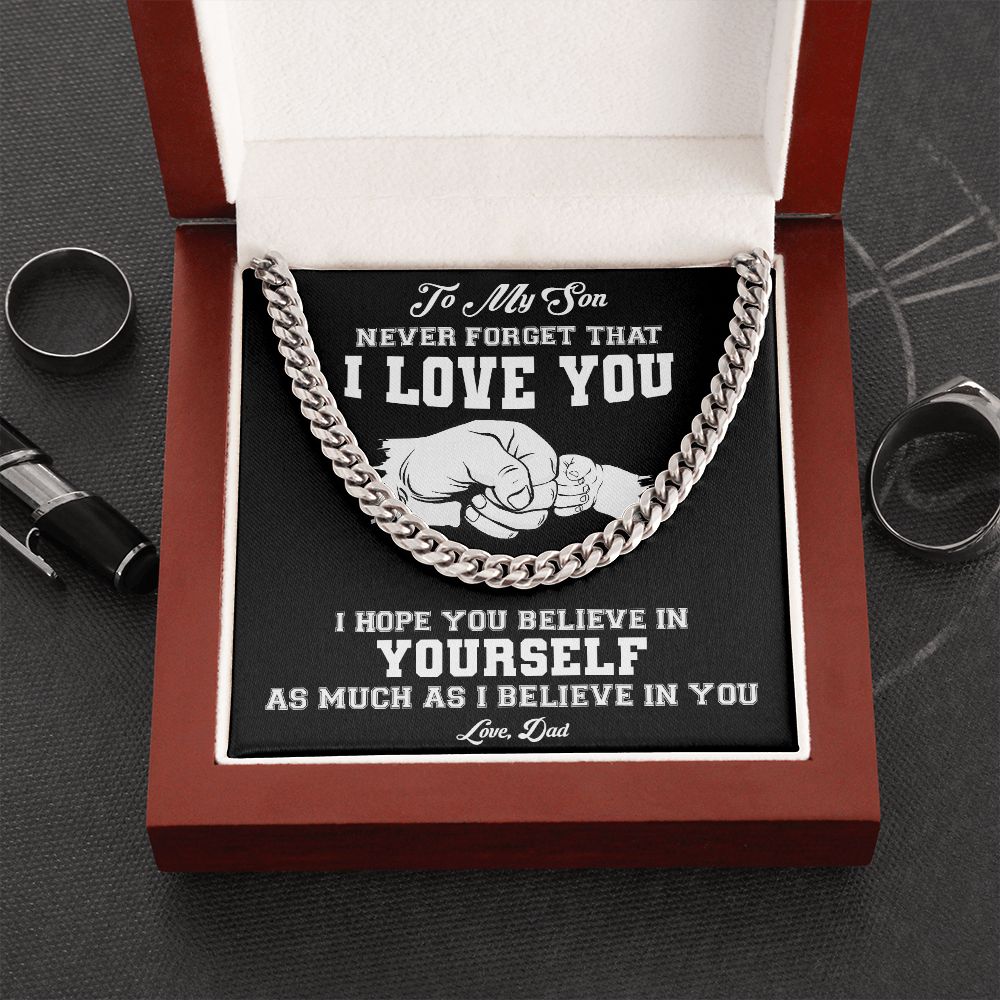 My Son | Never Forget I Love You - Cuban Link Chain
