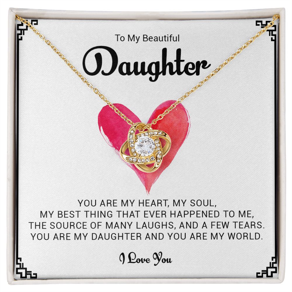 My Beautiful Daughter | My Heart - Love Knot Necklace