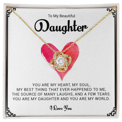 My Beautiful Daughter | My Heart - Love Knot Necklace