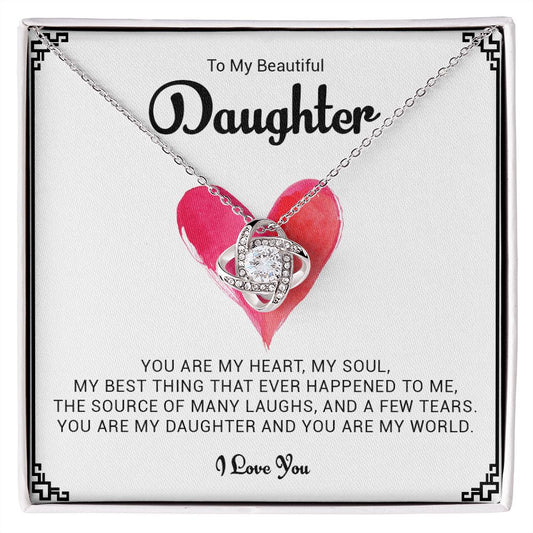 My Beautiful Daughter | My Heart - Love Knot Necklace