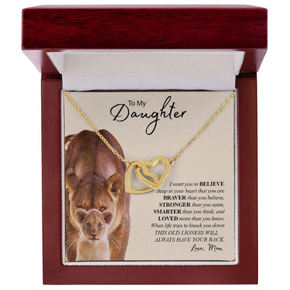 My Daughter | You Are Braver Stronger Smarter - Interlocking Hearts Necklace