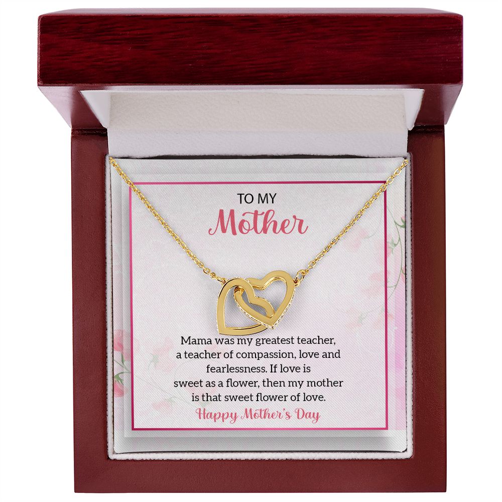 To My Mother | Mom Was My Greatest Teacher - Interlocking Hearts Necklace