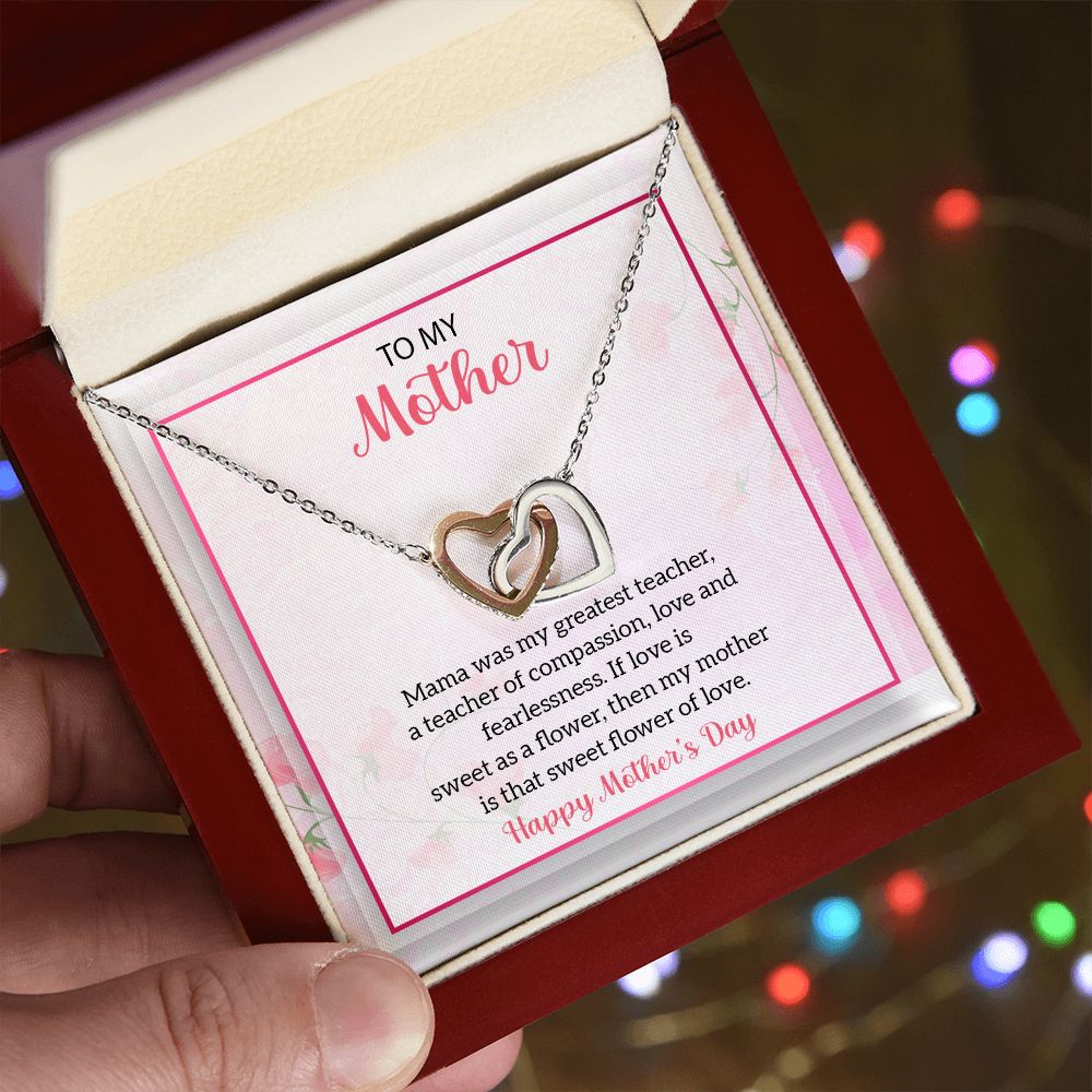 To My Mother | Mom Was My Greatest Teacher - Interlocking Hearts Necklace
